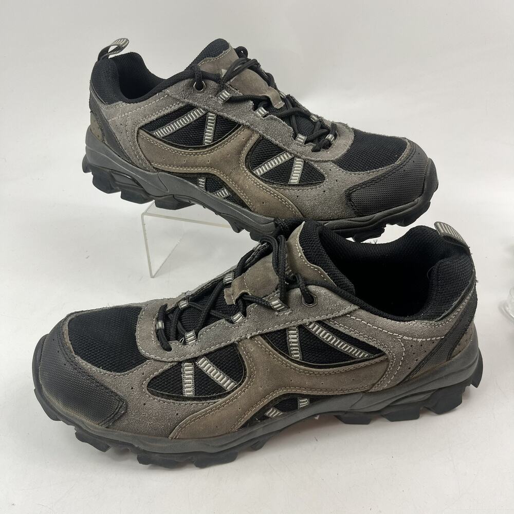Denali Hiking Shoes Mens Size 12 Gray Black Leather Outdoor Trail Lace Up